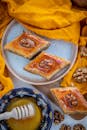 Baklava Chunks Presented with Main Ingredients