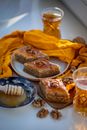 Baklava Chunks and Alcohol in Glass For Two