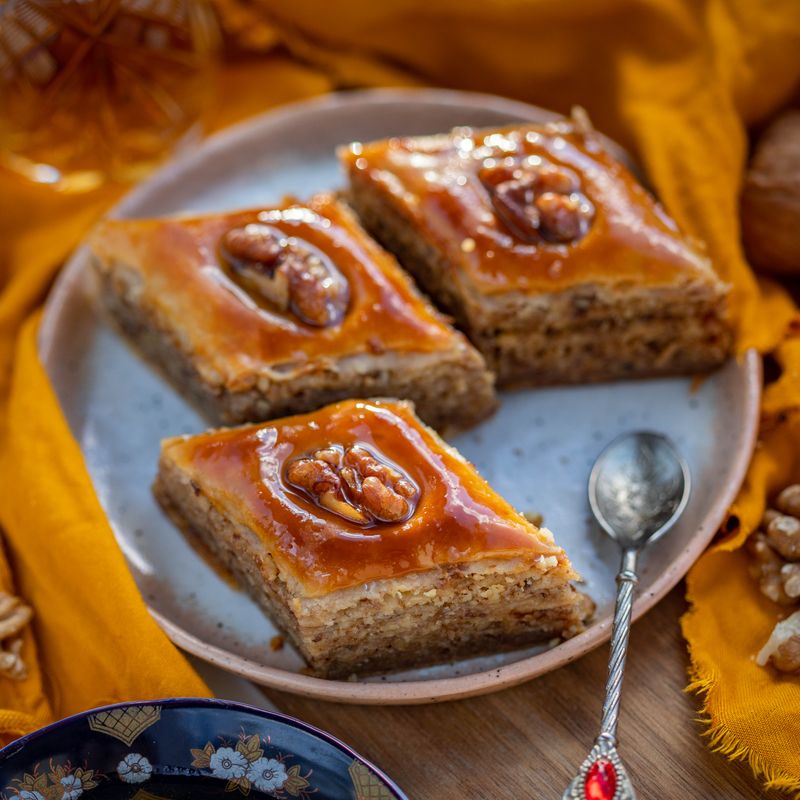 Vegan Date and Walnut Baklava Spirals with Orange