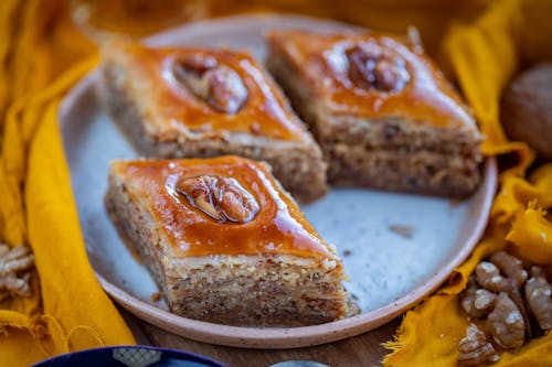 Close-Up Shot of Slices of Cake on a Plate