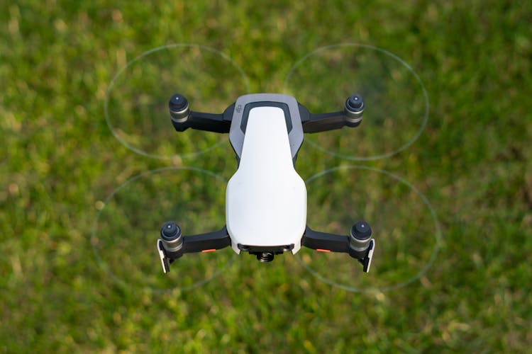 A Drone Hovering In Midair