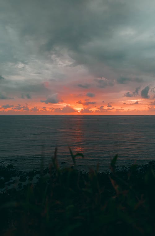 Scenic View of a Placid Sea during Sunset