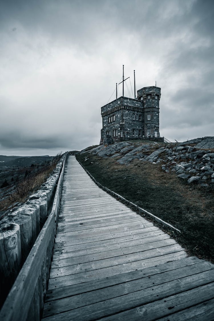 Wooden Boardwalk Leading To Cabot Tower, Signal Hill, Canada