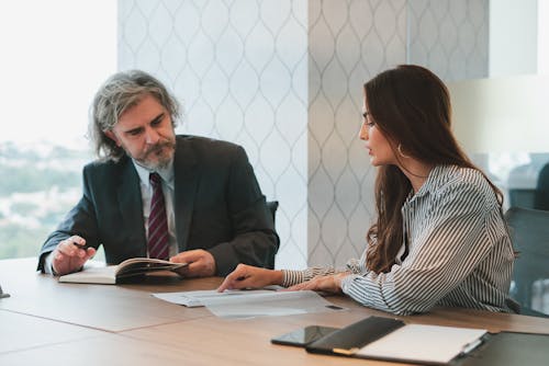 Free Business Meeting at Conference Table Stock Photo
