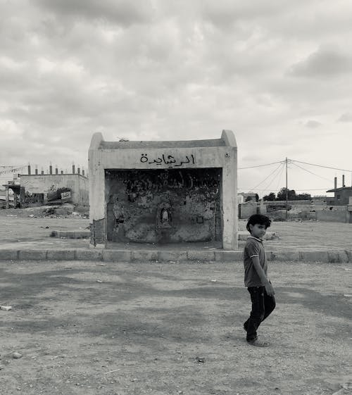 Free stock photo of boy, bus stop, village