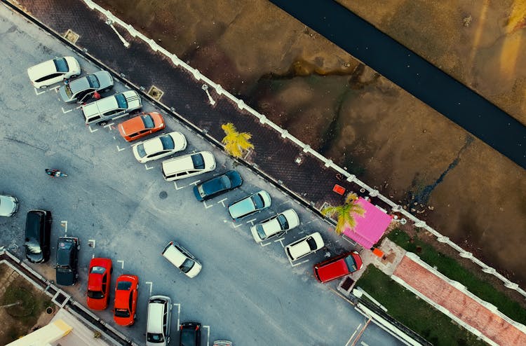 Bird's Eye View Of Parked Cars