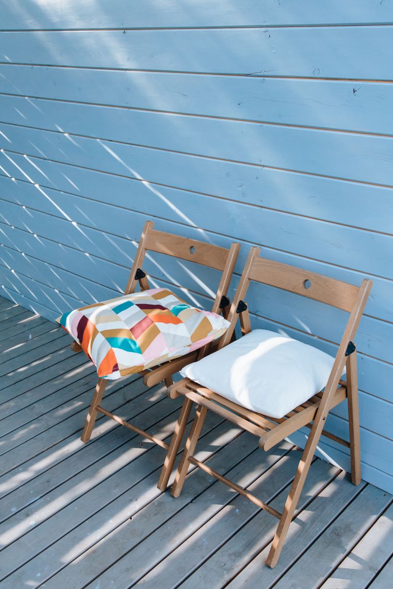 Chairs waiting on a finished deck