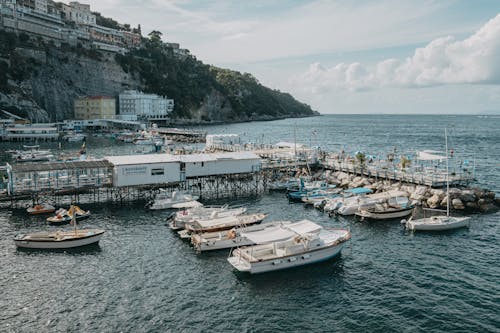 White Boats Docked on the Port