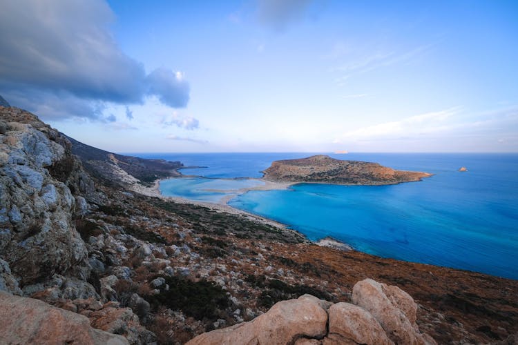 Clear Sky Over Island And Sea Shore