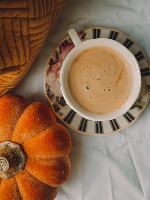 Free White Ceramic Mug With Brown Liquid  Stock Photo