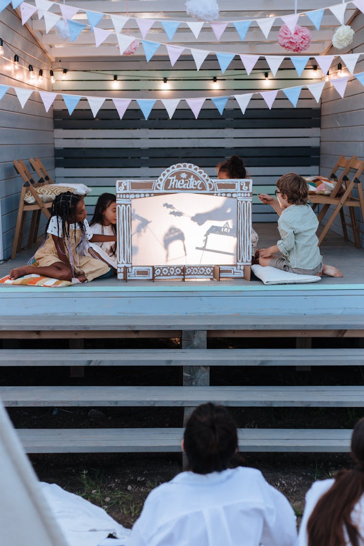 Kids Performing Shadow Theatre