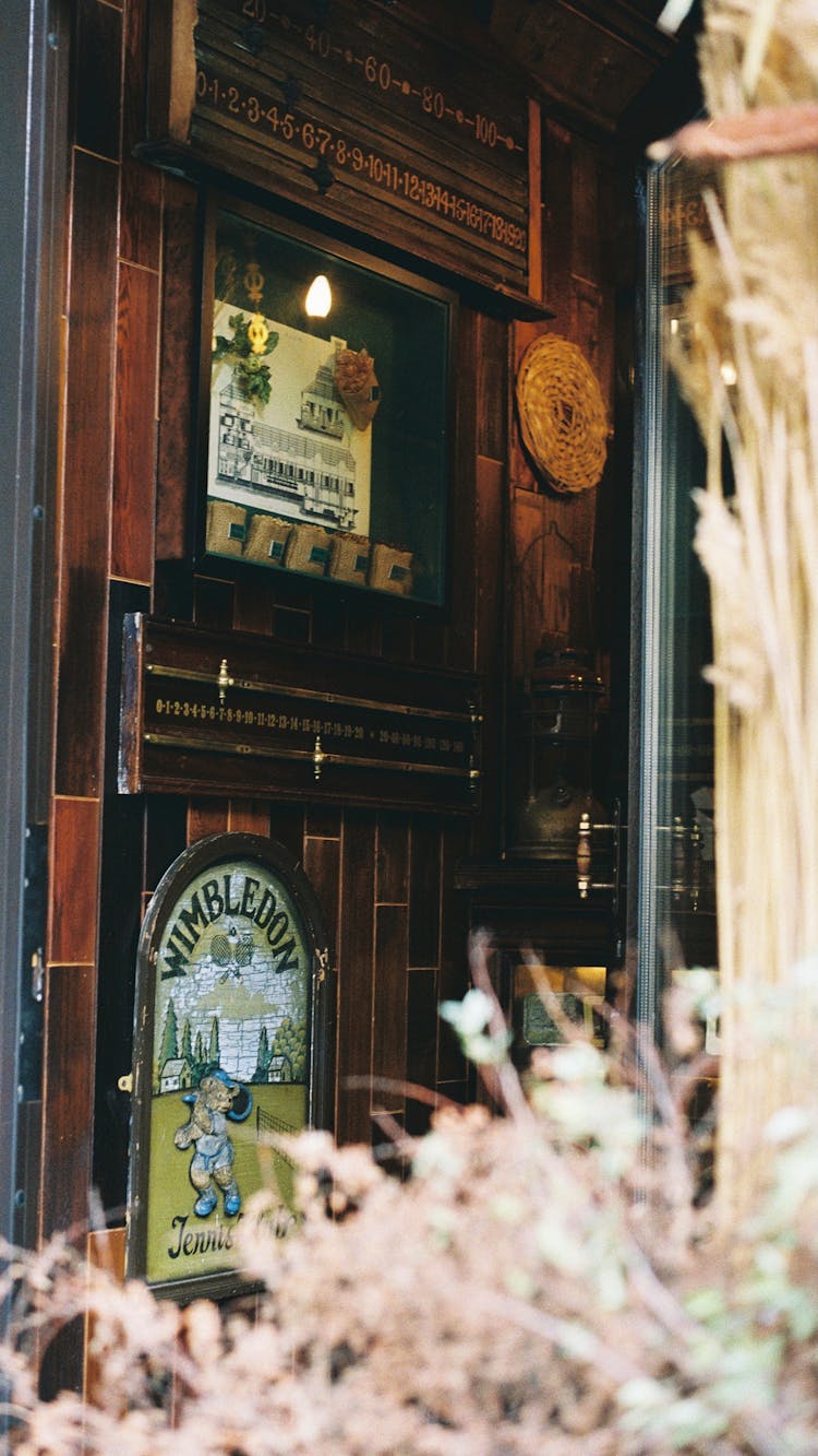 Vintage Art On A Wooden Wall 