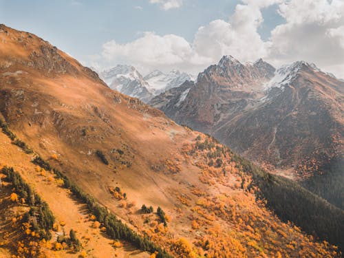 A Scenic View of Snowcapped Mountains