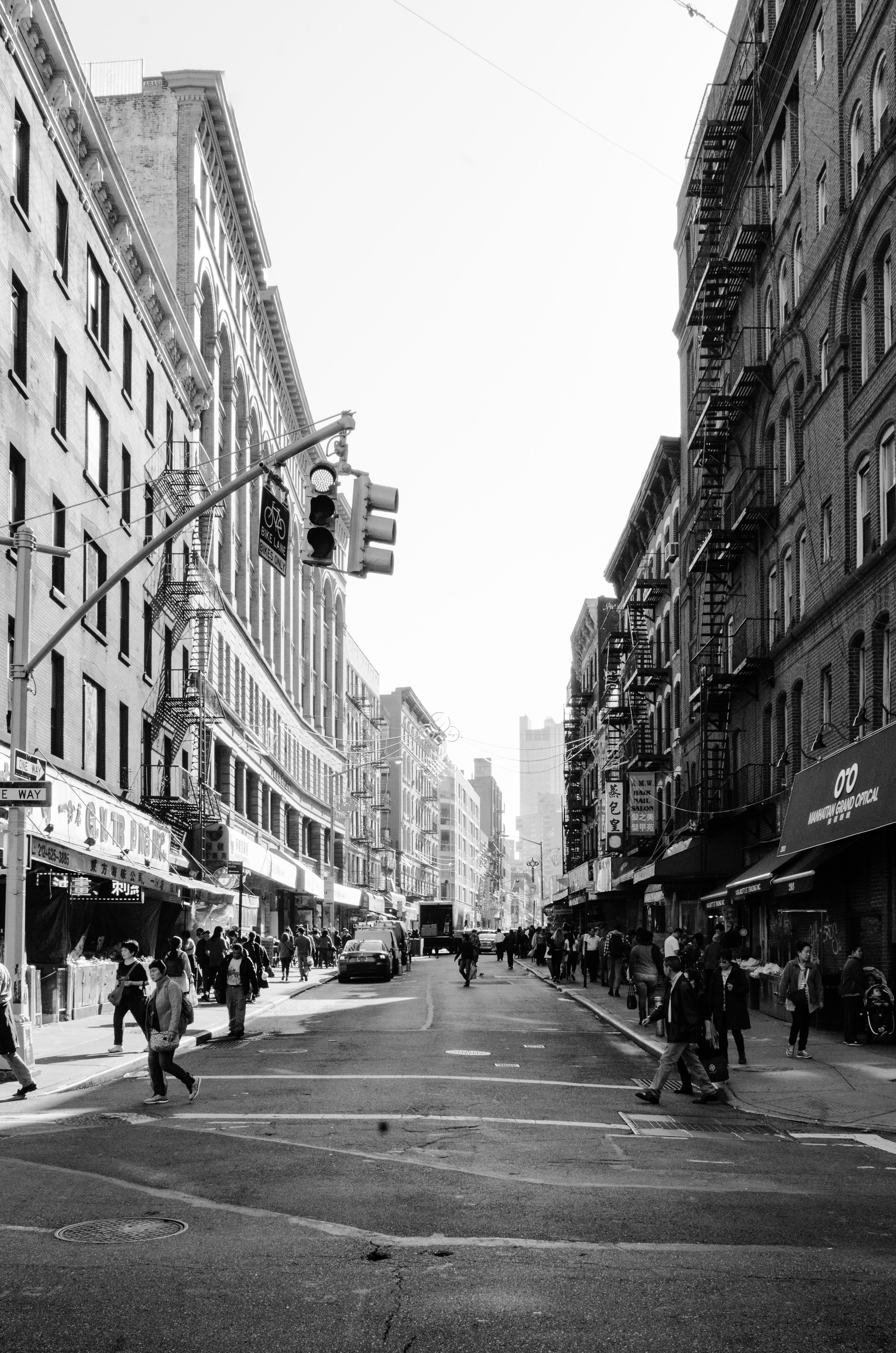 Grayscale Photo of People Walking on the Street · Free Stock Photo