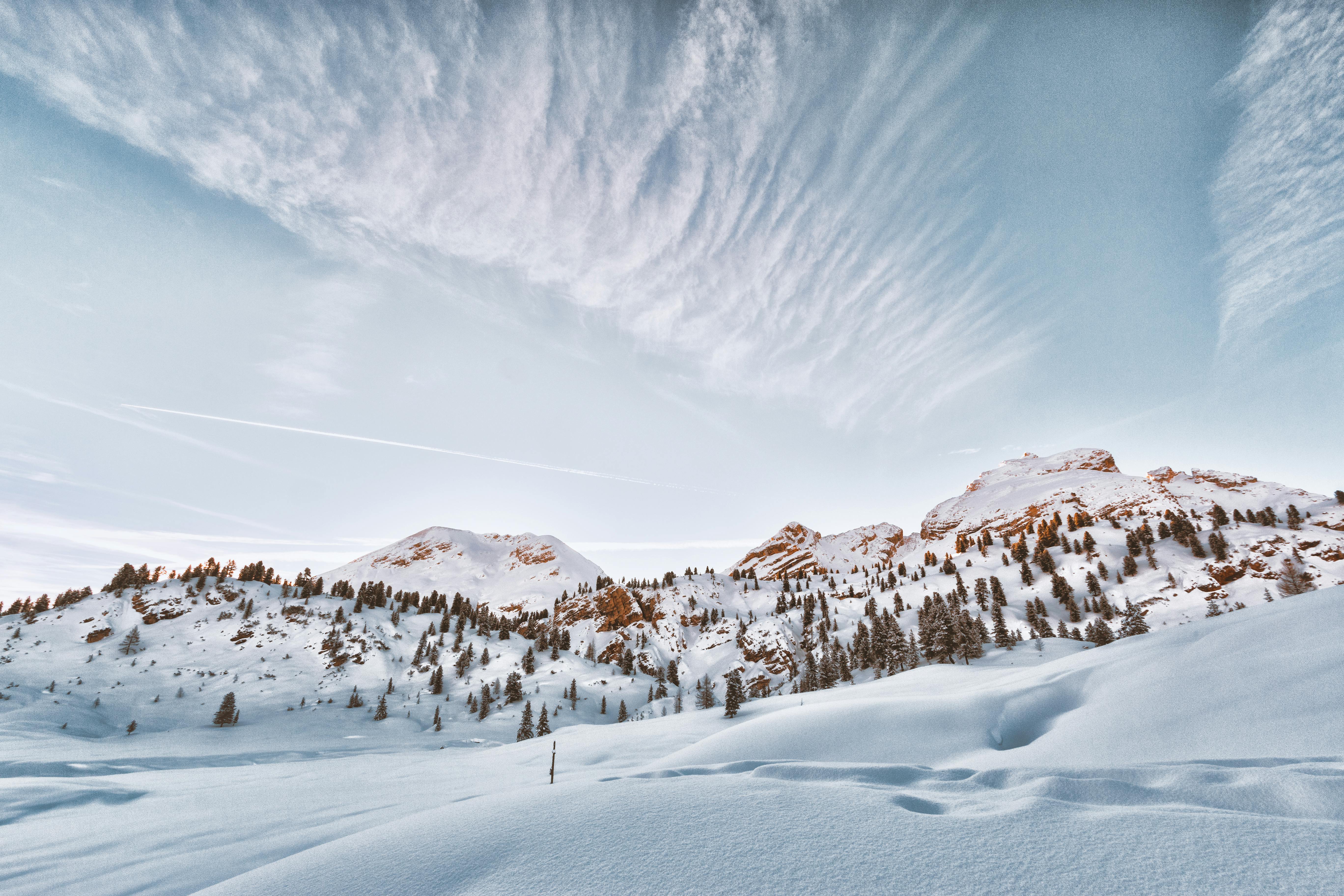 Wallpaper mountains snow winter 4k Nature 17415