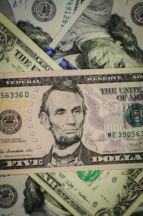 A Close-Up of a Five Dollar Bill