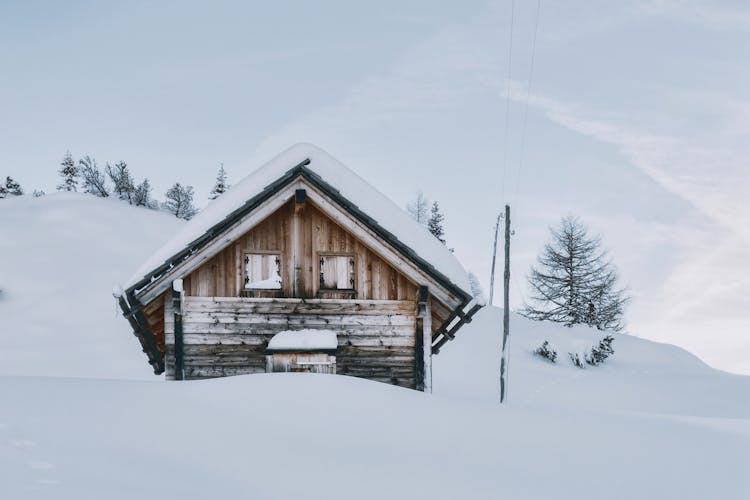 House Covered In Snow