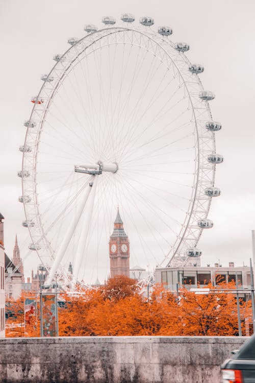 Ferris Wheel Under Cloudy Sky