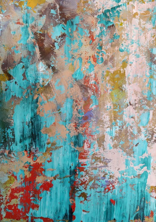 

A Close-Up Shot of an Abstract Painting