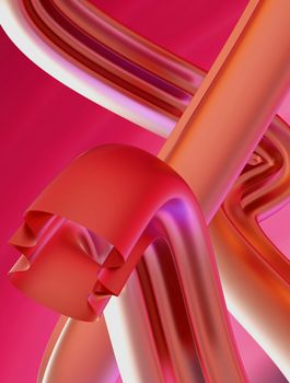 Dynamic 3D abstract art featuring vivid, interwoven curves and bold colors.