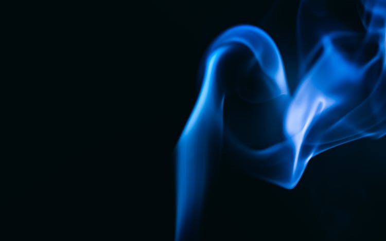 Close Up Shot Of A Blue Smoke 