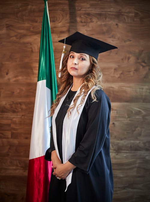 Free Woman in Black Academic Gown Stock Photo