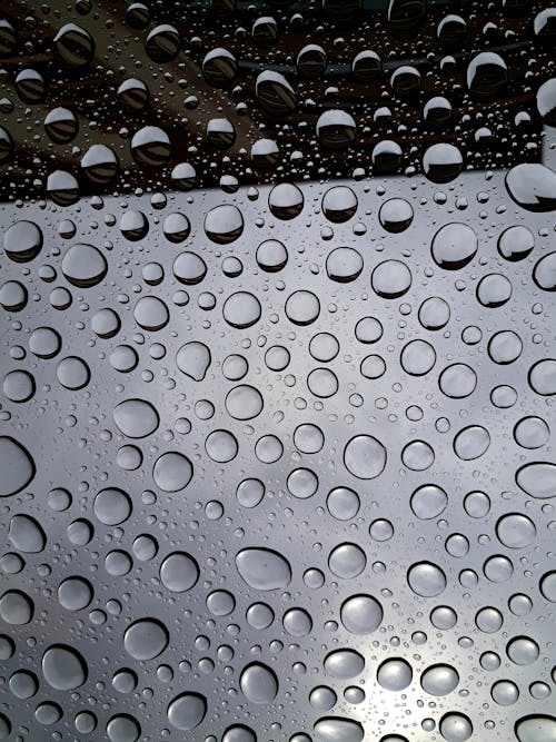 Water Droplets on Clear Glass