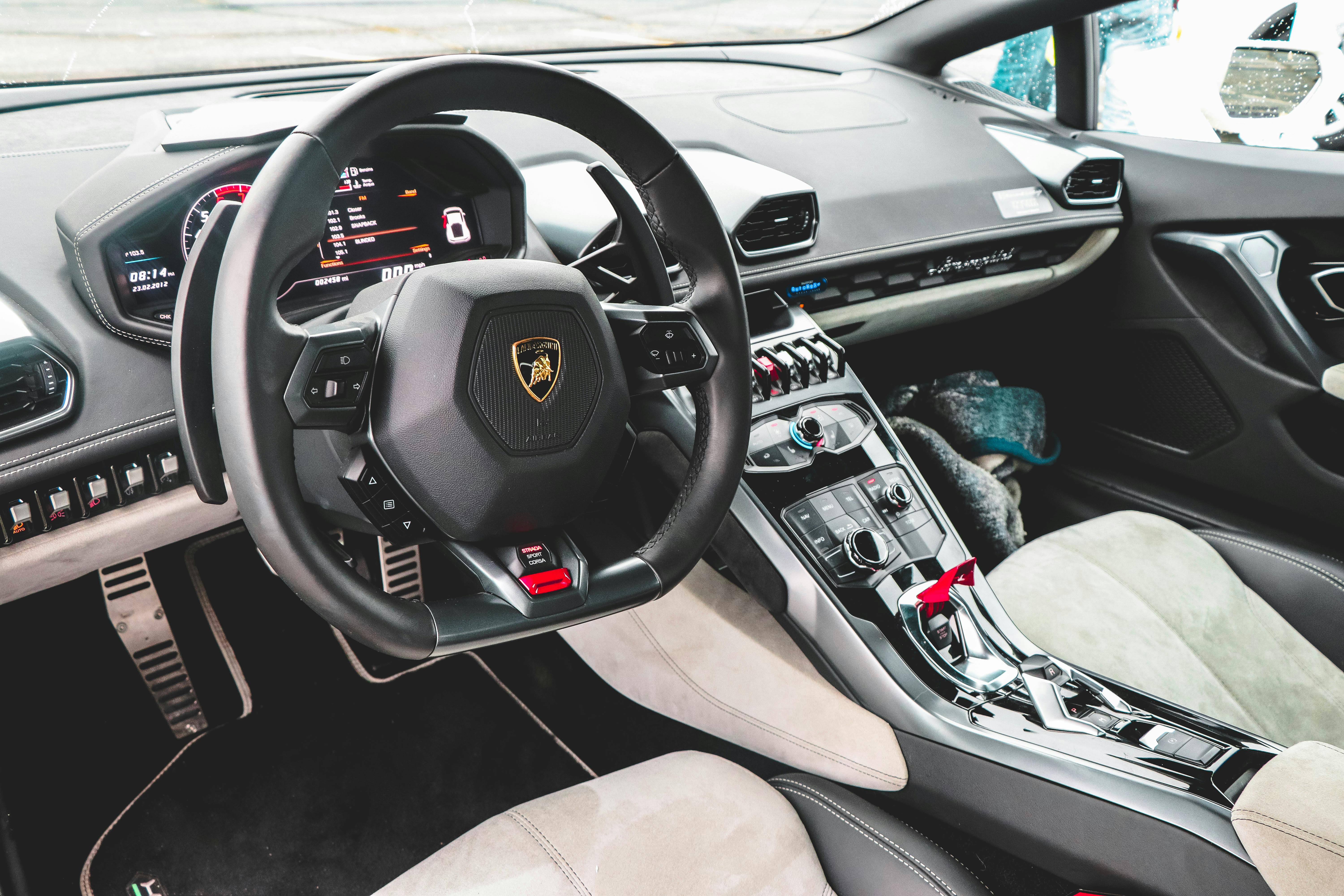Black Lamborghini Vehicle Steering Wheel · Free Stock Photo