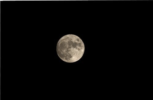 A Full Bright Moon on Night Sky