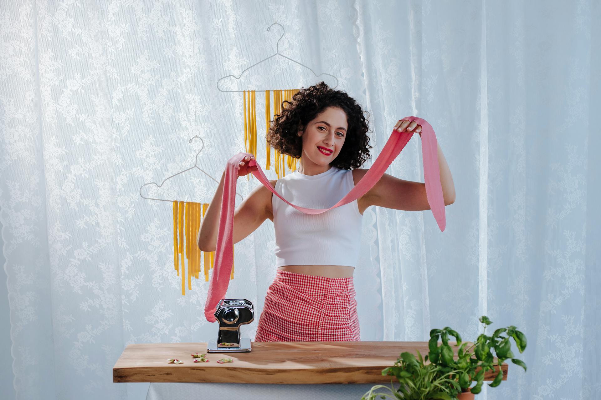 Woman Holding Pasta