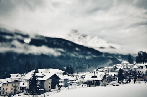 Free Houses Under the Cloudy Sky Stock Photo