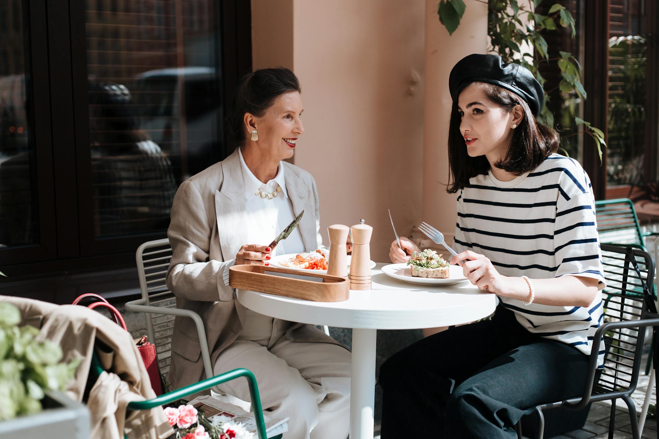 Women Eating Together in the Restaurant