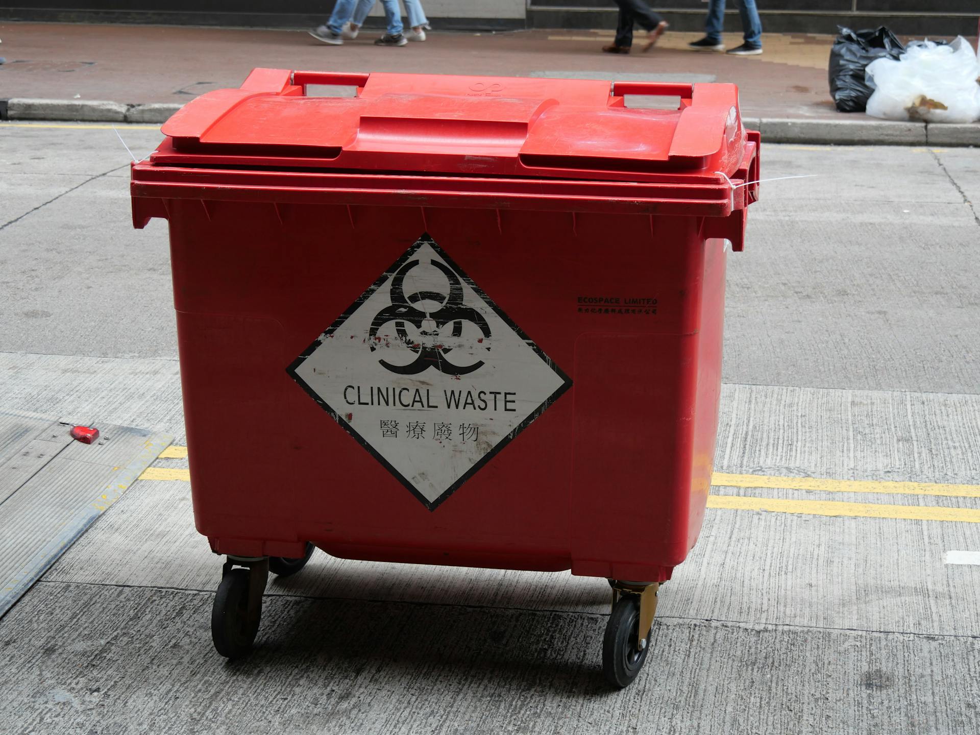 Wheeled Trash Bin on the Street
