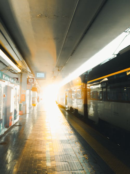 A Train Passing a Station