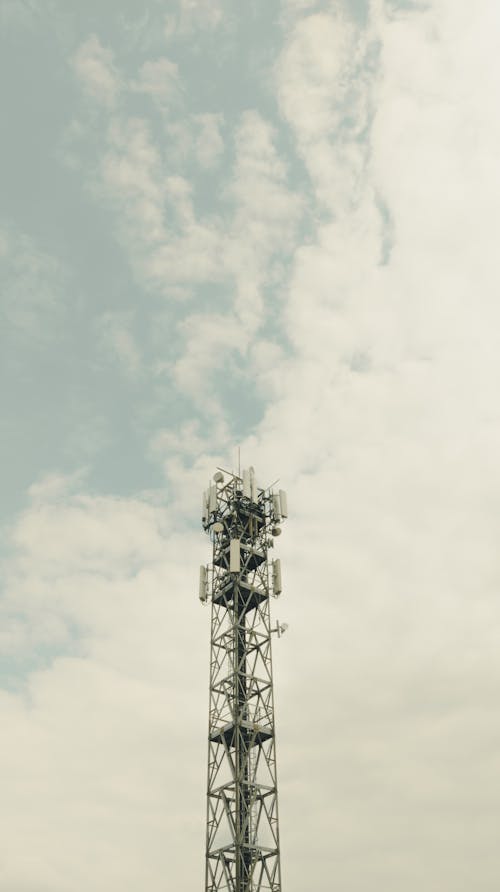 Radio Tower against Cloudy Sky