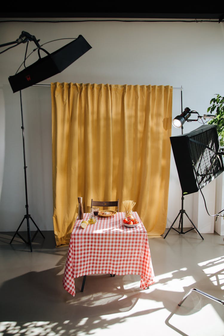 Table Prepared For Photo Shooting