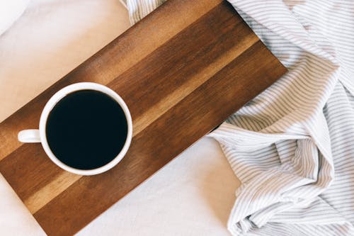 Black Coffee in a White Ceramic Cup