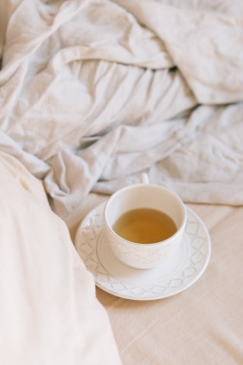 Cup of Tea on White Saucer