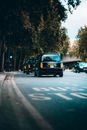 A Black Cars Moving on the Road