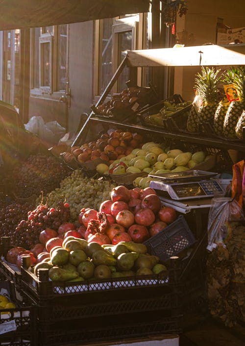 Foto stok gratis berbagai macam, buah-buahan, kios buah