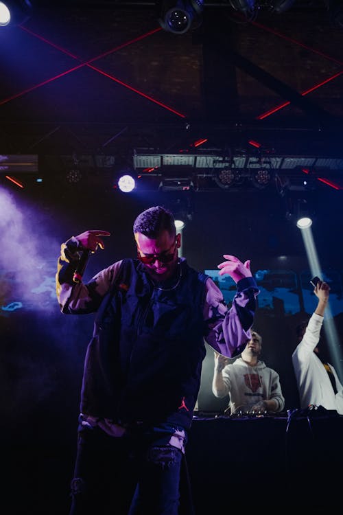 Free A Man Doing Rap on the Stage Stock Photo