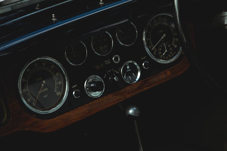 Photography Of A Classic Car Gauge