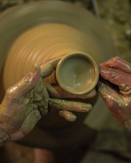Woman Hands Making Pottery 