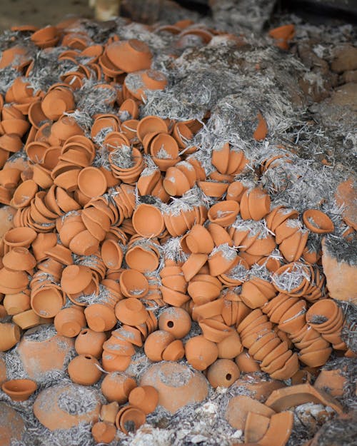 Stack of Pottery in Ashes