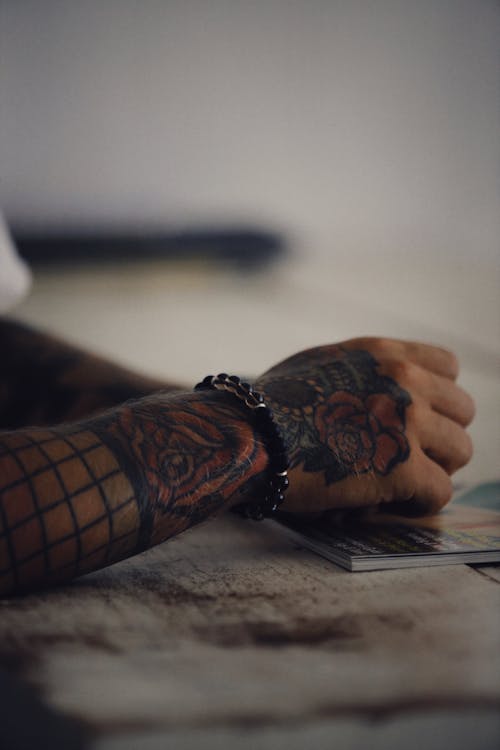 Close up of a Hand with a Tattoo