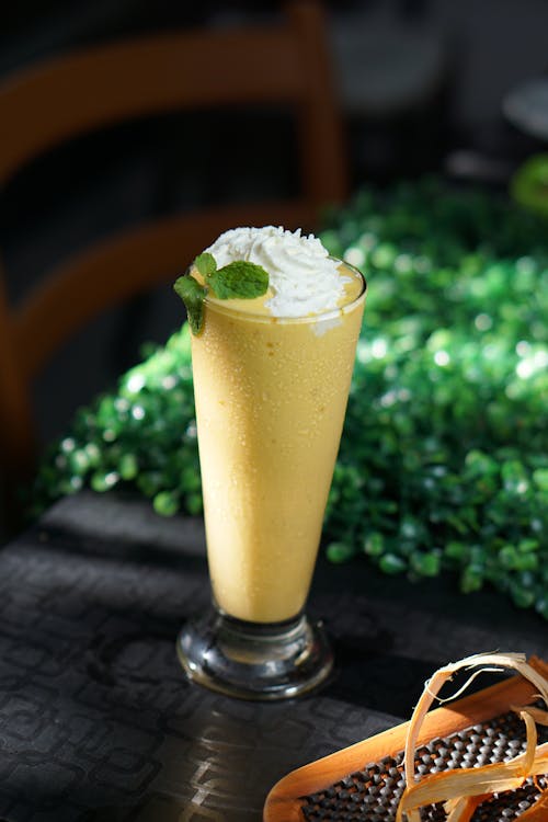 Free Yellow Cocktail with Cream Stock Photo