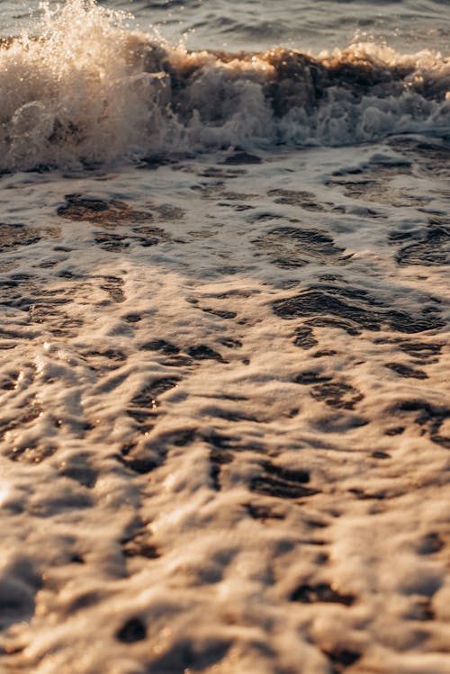 An Ocean Waves Crashing on Shore