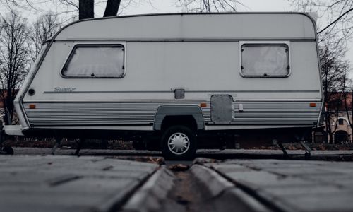 Travel trailer on the road