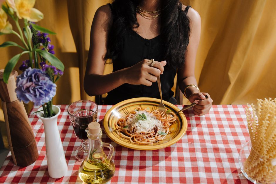 Olive Garden restaurant interior with customers eating pasta