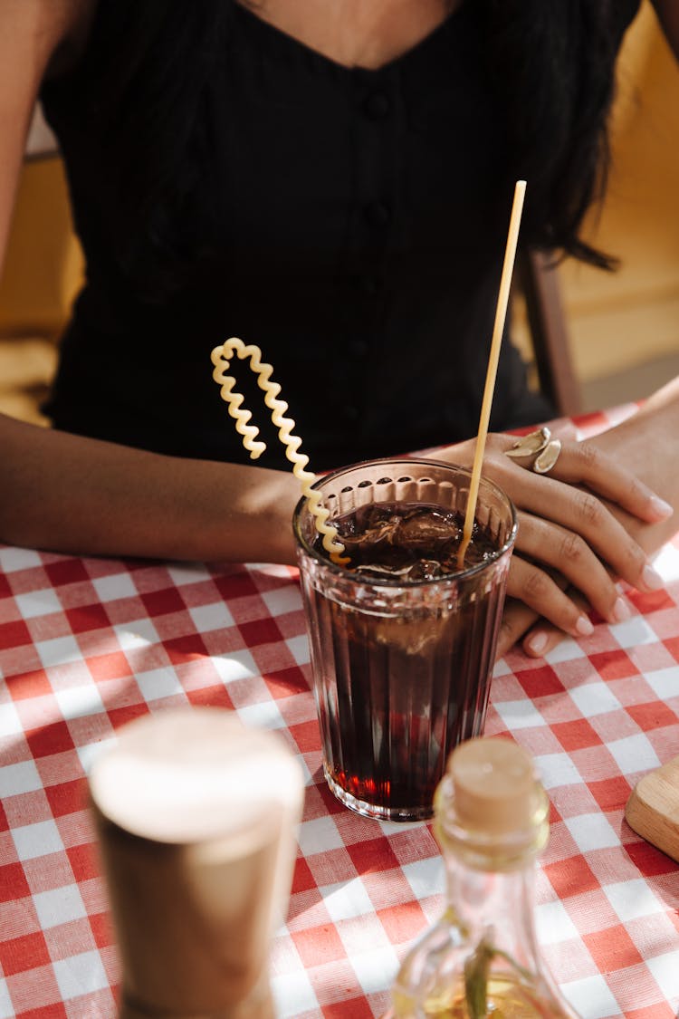 Pasta In Drink With Ice